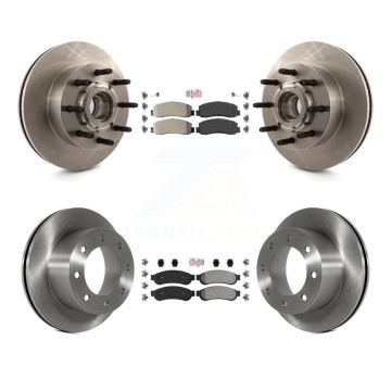 Front Rear Semi-Metallic Pad Disc Brake Rotor Hub Kit For Ford F-250 Super Duty F-350 RWD K8A-105320