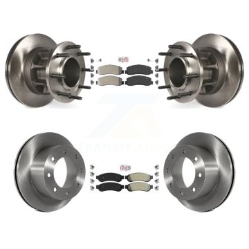 Front Rear Semi-Metallic Pad Disc Brake Rotor Kit For 2011-2012 Ford F-250 Super Duty RWD K8A-105322