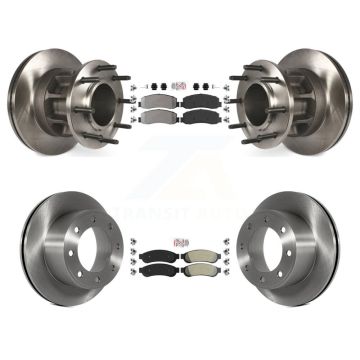 Front Rear Semi-Metallic Pad Disc Brake Rotor Kit For 2011-2012 Ford F-250 Super Duty RWD K8A-105323