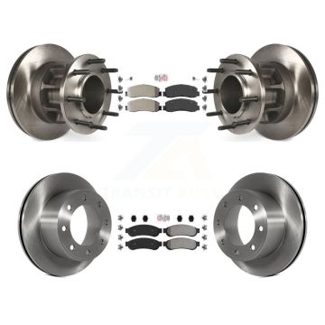 Front Rear Semi-Metallic Pad Disc Brake Rotor Kit For 2011-2012 Ford F-250 Super Duty RWD K8A-105324