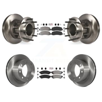 Front Rear Semi-Metallic Pad Disc Brake Rotor Kit For 2011-2012 Ford F-250 Super Duty RWD K8A-105325