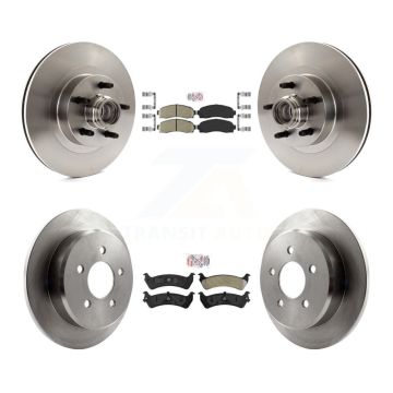 Front Ceramic Rear Semi-Metallic Pad Brake Rotor Hub Kit For 2001 Ford Explorer Sport RWD K8A-105328