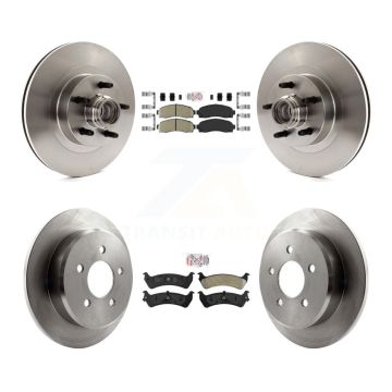 Front Ceramic Rear Semi-Metallic Pad Brake Rotor Hub Kit For 2001 Ford Explorer Sport RWD K8A-105329