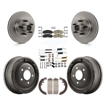 Front Rear Brake Rotors Ceramic Pad Drum Kit (7Pc) For Ford Ranger With 10" Diameter K8A-105336