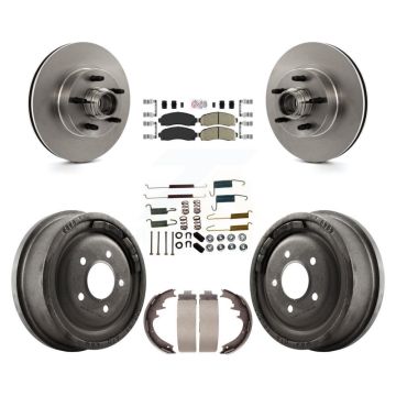 Front Rear Brake Rotors Ceramic Pad Drum Kit (7Pc) For Ford Ranger With 10" Diameter K8A-105338