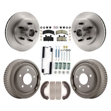 Front Rear Brake Rotor Semi-Metallic Pad Drum Kit (7Pc) For 1988-1991 C1500 Chevrolet GMC K8A-105344