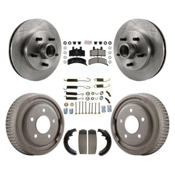 Front Rear Brake Rotor Semi-Metallic Pad Drum Kit (7Pc) For GMC Yukon RWD with GAS engine K8A-105353