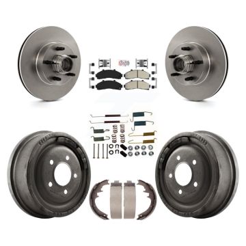 Front Rear Disc Brake Rotor Hub Assembly Semi-Metallic Pad Drum Kit (7Pc) For Ford Ranger K8A-105362