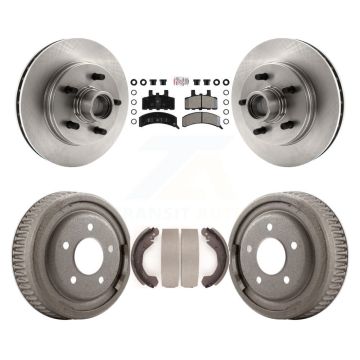 Front Rear Disc Brake Rotors Semi-Metallic Pad Drum Kit For 1988-1991 C1500 Chevrolet GMC K8A-105373
