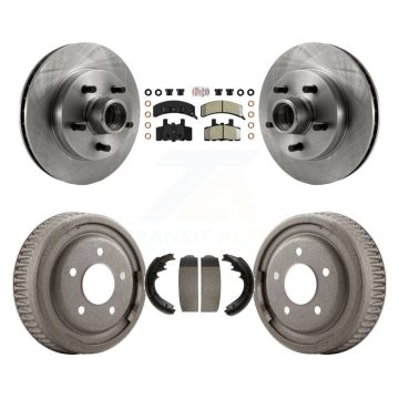Front Rear Brake Rotors Semi-Metallic Pad Drum Kit For GMC Yukon Chevrolet C1500 Suburban K8A-105379
