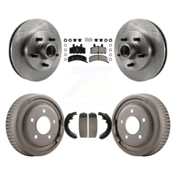 Front Rear Brake Rotors Semi-Metallic Pad Drum Kit For GMC Yukon Chevrolet C1500 Suburban K8A-105381