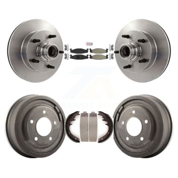 Front Rear Disc Brake Rotor Hub Semi-Metallic Pad Drum Kit For Ford F-150 E-150 Econoline K8A-105389
