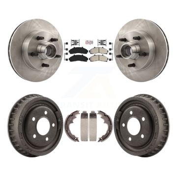 Front Rear Brake Rotor Semi-Metallic Pad & Drum Kit For Mazda B4000 With 9" Diameter K8A-105393