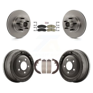 Front Rear Brake Rotors Ceramic Pad Drum Kit For 06-09 Ford Ranger With 10" Diameter K8A-105397