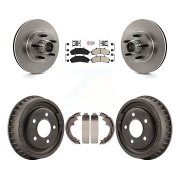 Front Rear Brake Rotor Semi-Metallic Pad & Drum Kit For Ford Ranger With 9" Diameter K8A-105399