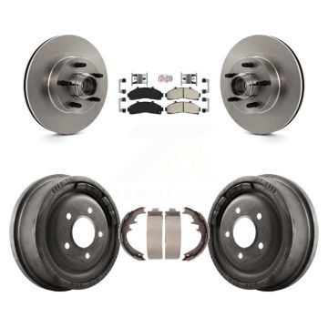 Front Rear Brake Rotors Semi-Metallic Pad Drum Kit For Ford Ranger With 10" Diameter K8A-105400