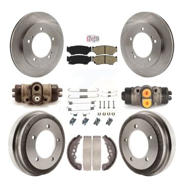 Front Rear Disc Brake Rotor Semi-Metallic Pad Drum Kit (9Pc) For Chevrolet Tracker Suzuki K8A-105414