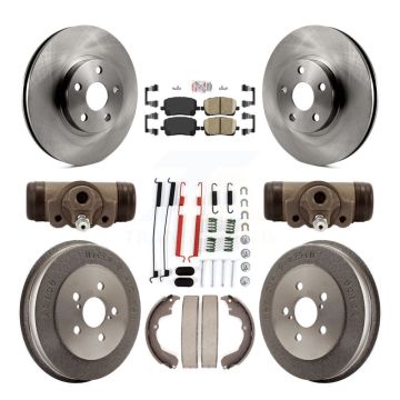 Front Rear Disc Brake Rotor Ceramic Pad And Drum Kit (9Pc) For Toyota Matrix Pontiac Vibe K8A-105420