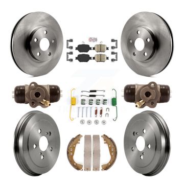 Front Rear Disc Brake Rotors Ceramic Pads And Drum Kit (9Pc) For 2003-2005 Toyota Celica K8A-105427
