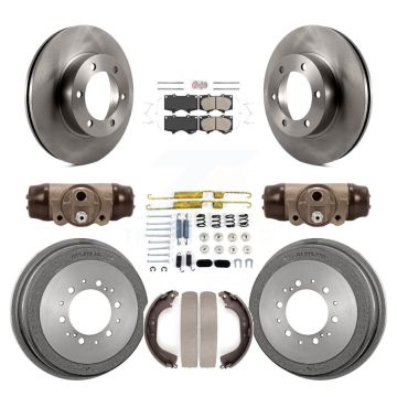 Front Rear Disc Brake Rotors Ceramic Pads And Drum Kit (9Pc) For Toyota Tundra K8A-105438
