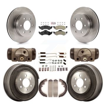 Front Rear Disc Brake Rotor Semi-Metallic Pad And Drum Kit (9Pc) For Dodge Dakota Durango K8A-105439