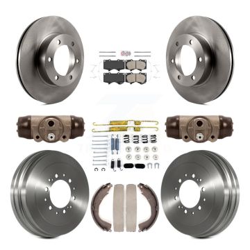 Front Rear Disc Brake Rotors Ceramic Pads And Drum Kit (9Pc) For 2004-2006 Toyota Tundra K8A-105453