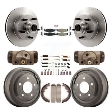 Front Rear Brake Rotor Semi-Metallic Pad And Drum Kit (9Pc) For Ford E-150 Econoline Club K8A-105462