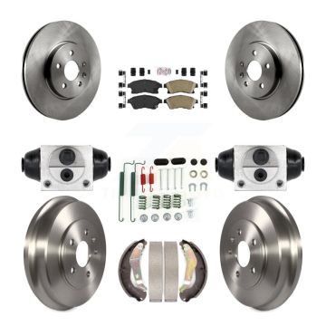 Front Rear Disc Brake Rotor Ceramic Pad & Drum Kit (9Pc) For 2013-2014 Chevrolet Sonic RS K8A-105469