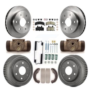 Front Rear Disc Brake Rotors Semi-Metallic Pads And Drum Kit (9Pc) For Chevrolet K1500 K8A-105480