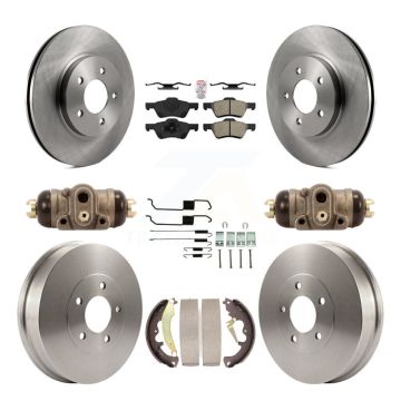 Front Rear Brake Rotor Semi-Metallic Pad & Drum Kit (9Pc) For Ford Escape Mercury Mariner K8A-105484