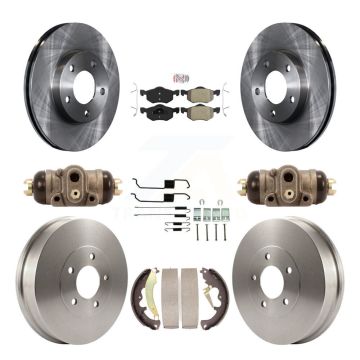 Front Rear Brake Rotor Semi-Metallic Pad & Drum Kit (9Pc) For Ford Escape Mercury Mariner K8A-105485