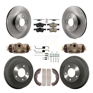Front Rear Brake Rotor Semi-Metallic Pad & Drum Kit (9Pc) For Ford Escape Mercury Mariner K8A-105486