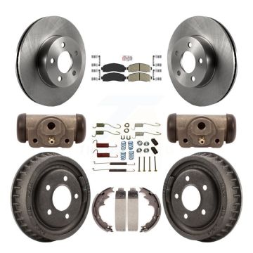 Front Rear Brake Rotor Ceramic Pad & Drum Kit (9Pc) For Ford Ranger With 9" Diameter K8A-105496