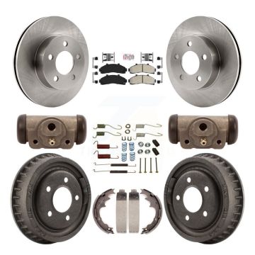 Front Rear Brake Rotor Semi-Metallic Pad And Drum Kit (9Pc) For 2001-2002 Ford Ranger 4WD K8A-105502