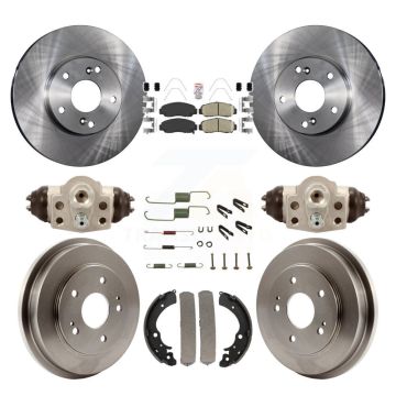 Front Rear Disc Brake Rotors Ceramic Pads And Drum Kit (9Pc) For Honda Civic GX K8A-105520