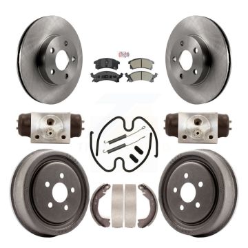Front Rear Disc Brake Rotors Semi-Metallic Pads And Drum Kit (9Pc) For Chevrolet Cavalier K8A-105524