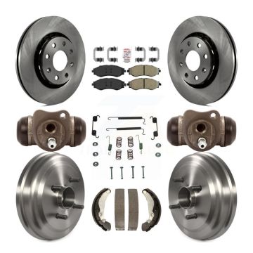 Front Rear Brake Rotors Semi-Metallic Pad Drum Kit (9Pc) For Chevrolet Aveo Pontiac Aveo5 K8A-105528