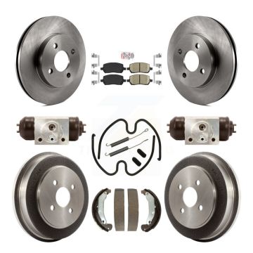 Front Rear Brake Rotor Ceramic Pad Drum Kit (9Pc) For Chevrolet Cobalt Saturn Ion Pontiac K8A-105531