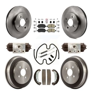 Front Rear Brake Rotor Ceramic Pad Drum Kit (9Pc) For Chevrolet Cobalt Saturn Ion Pontiac K8A-105532