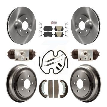 Front Rear Disc Brake Rotors Ceramic Pads And Drum Kit (9Pc) For Chevrolet HHR K8A-105534