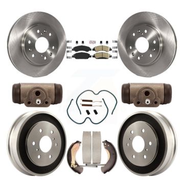 Front Rear Brake Rotor Ceramic Pad Drum Kit (9Pc) For Chevrolet Silverado 1500 GMC Sierra K8A-105575