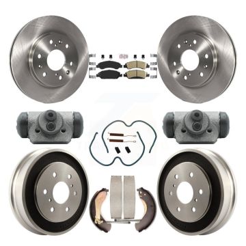 Front Rear Brake Rotor Ceramic Pad Drum Kit (9Pc) For Chevrolet Silverado 1500 GMC Sierra K8A-105576