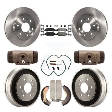 Front Rear Brake Rotors Semi-Metallic Pad Drum Kit (9Pc) For Chevrolet Silverado 1500 GMC K8A-105579