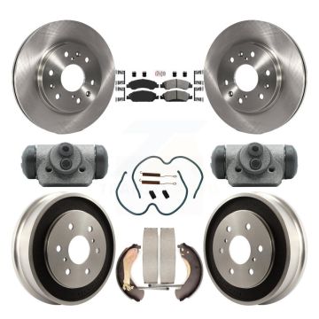 Front Rear Brake Rotors Semi-Metallic Pad Drum Kit (9Pc) For Chevrolet Silverado 1500 GMC K8A-105580