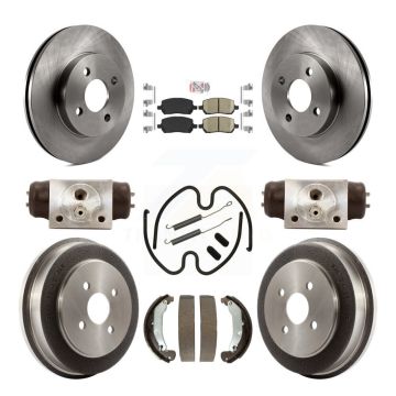 Front Rear Disc Brake Rotors Ceramic Pads And Drum Kit (9Pc) For 2003 Saturn Ion K8A-105598
