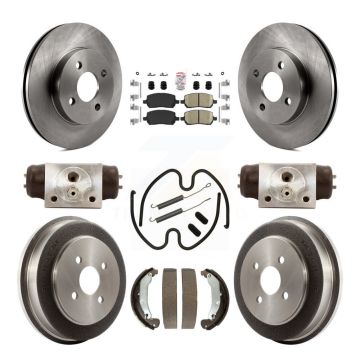 Front Rear Disc Brake Rotors Ceramic Pads And Drum Kit (9Pc) For 2003 Saturn Ion K8A-105599
