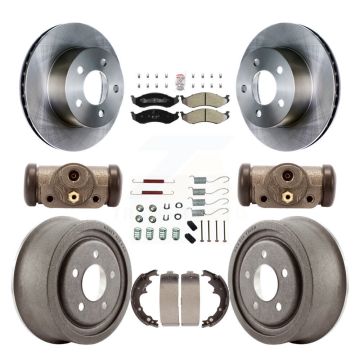 Front Rear Disc Brake Rotor Semi-Metallic Pad & Drum Kit (9Pc) For Jeep Wrangler Cherokee K8A-105604