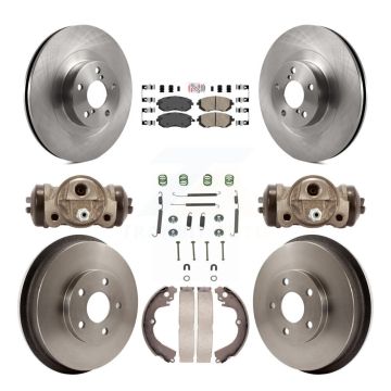 Front Rear Disc Brake Rotors Ceramic Pads And Drum Kit (9Pc) For Subaru Forester Impreza K8A-105609