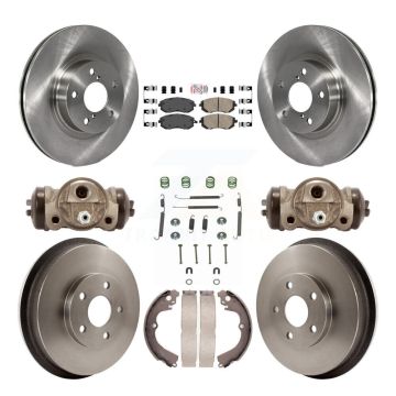 Front Rear Brake Rotors Ceramic Pad Drum Kit (9Pc) For 02-03 Subaru Impreza Outback RS TS K8A-105613