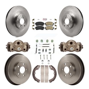 Front Rear Disc Brake Rotors Ceramic Pads And Drum Kit (9Pc) For Subaru Impreza WRX K8A-105615
